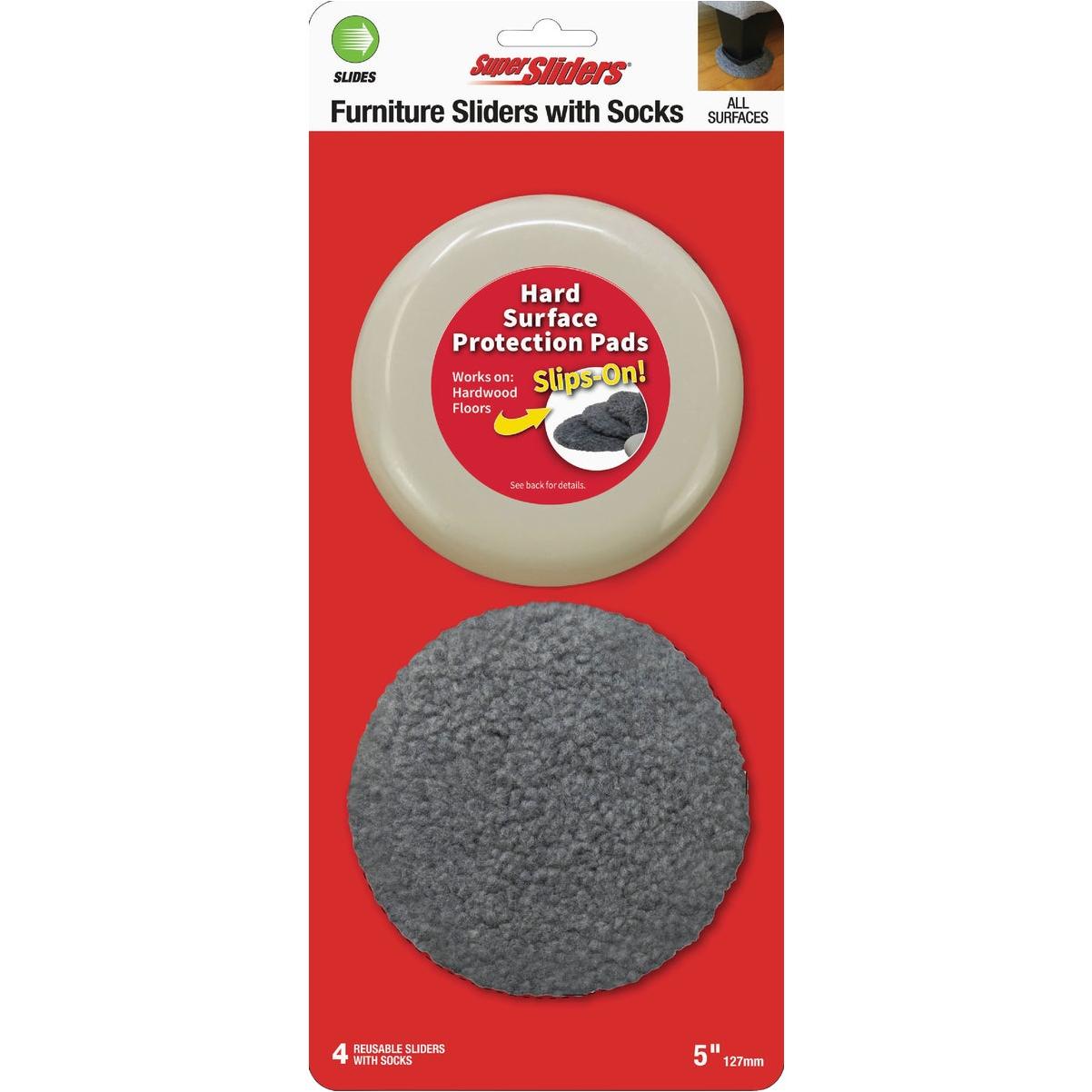 Super Sliders 5 In. Furniture Socks (4-Pack)