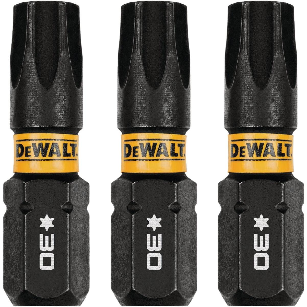 DEWALT Elite Series 1 In. T30 Torx Impact Screwdriver Bit (3-Pack)