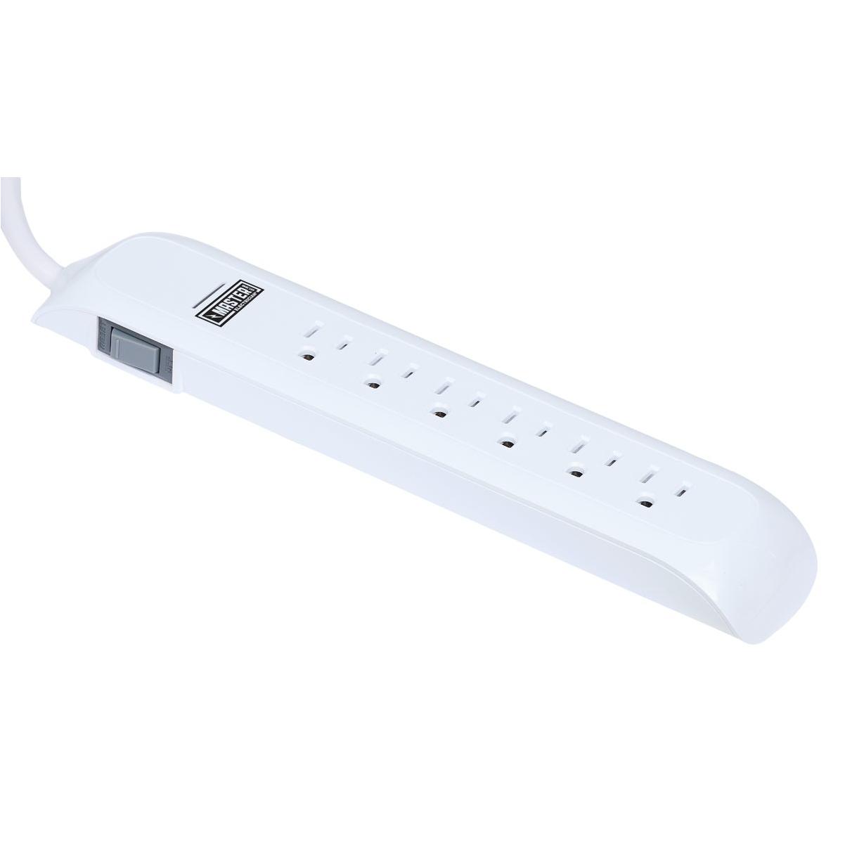 Master Electrician 6-Outlet White Right Angle Surge Strip with 6 Ft. Cord