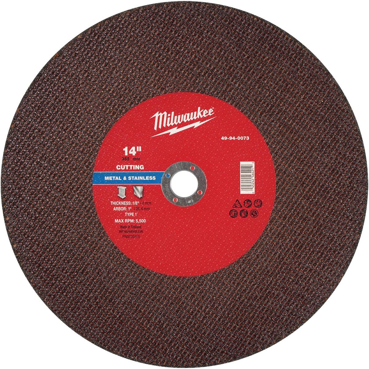 Milwaukee Type 1 14 In. x 1/8 In. x 1 In. Metal Cut-Off Wheel