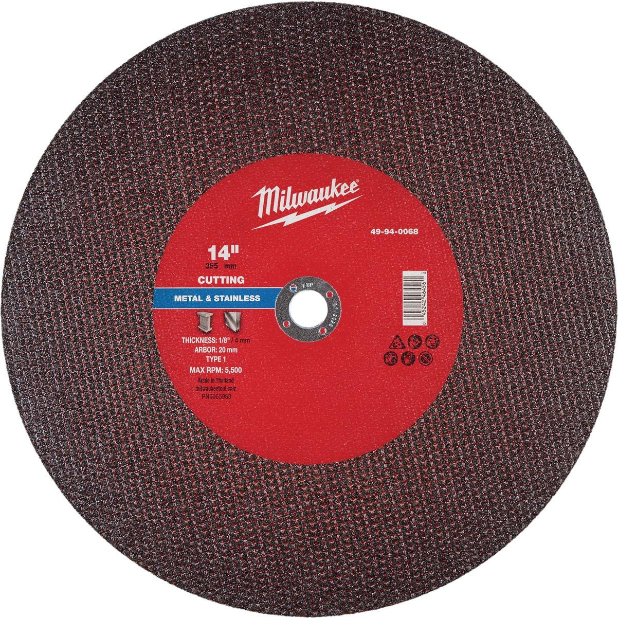 Milwaukee Type 1 14 In. x 1/8 In. x 20mm Metal Cut-Off Wheel