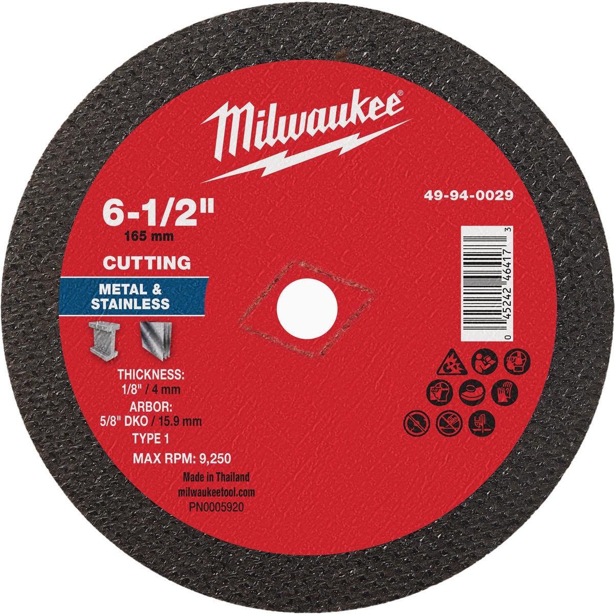 Milwaukee Type 1 6-1/2 In. x 1/8 In. x 5/8 In. DKO Metal Cut-Off Wheel