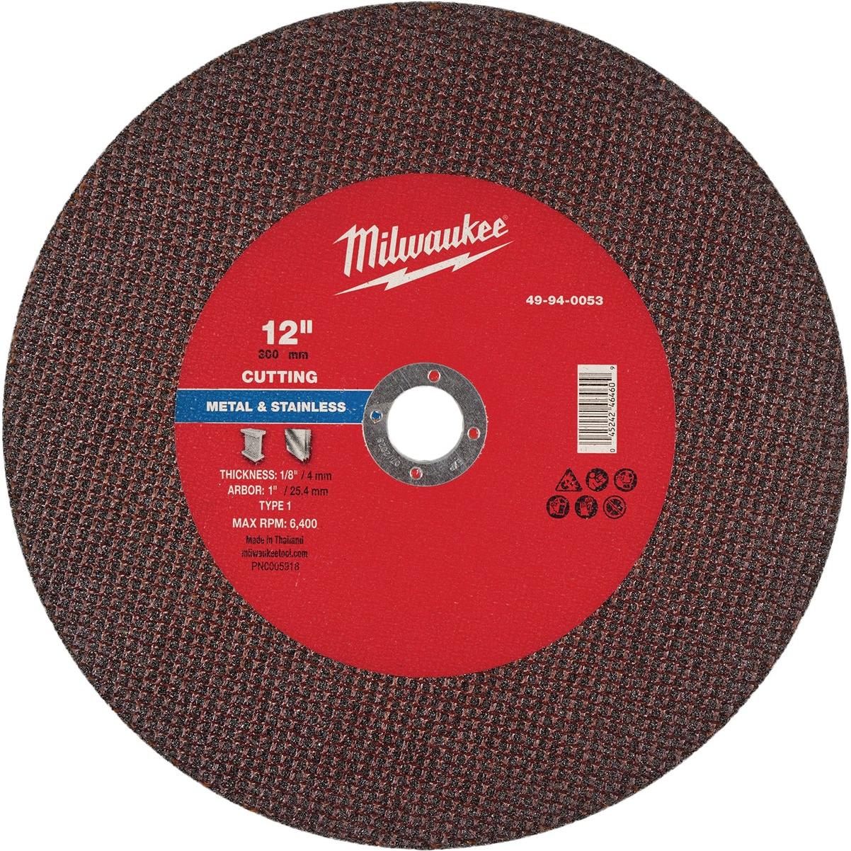 Milwaukee Type 1 12 In. x 1/8 In. x 1 In. Metal Cut-Off Wheel