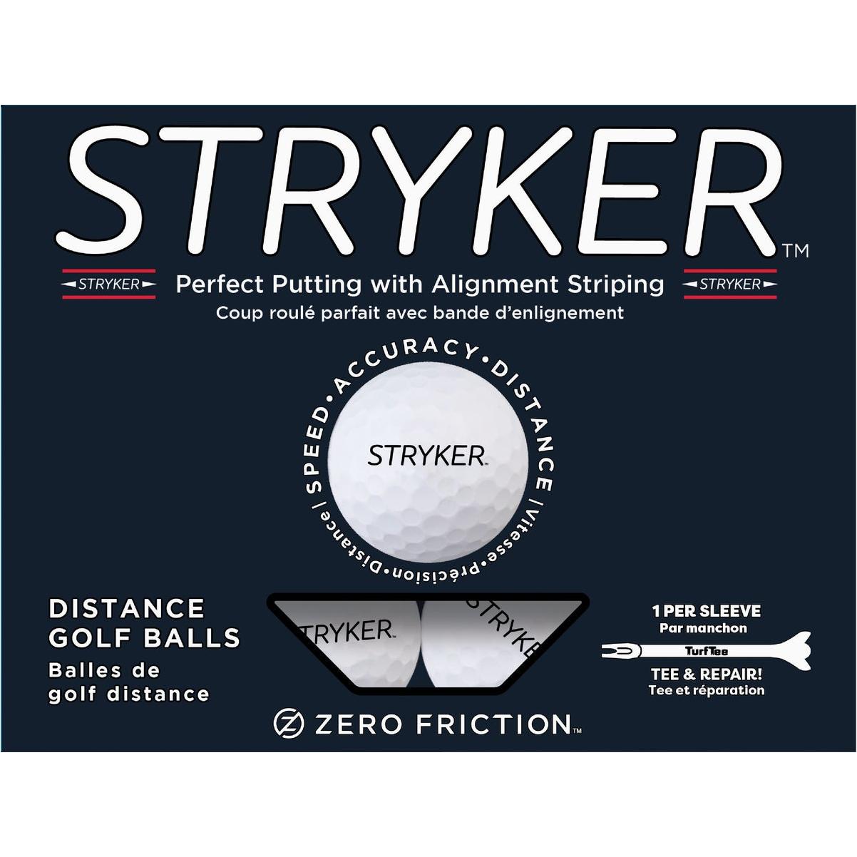 Zero Friction Stryker White Golf Balls (12-Pack)