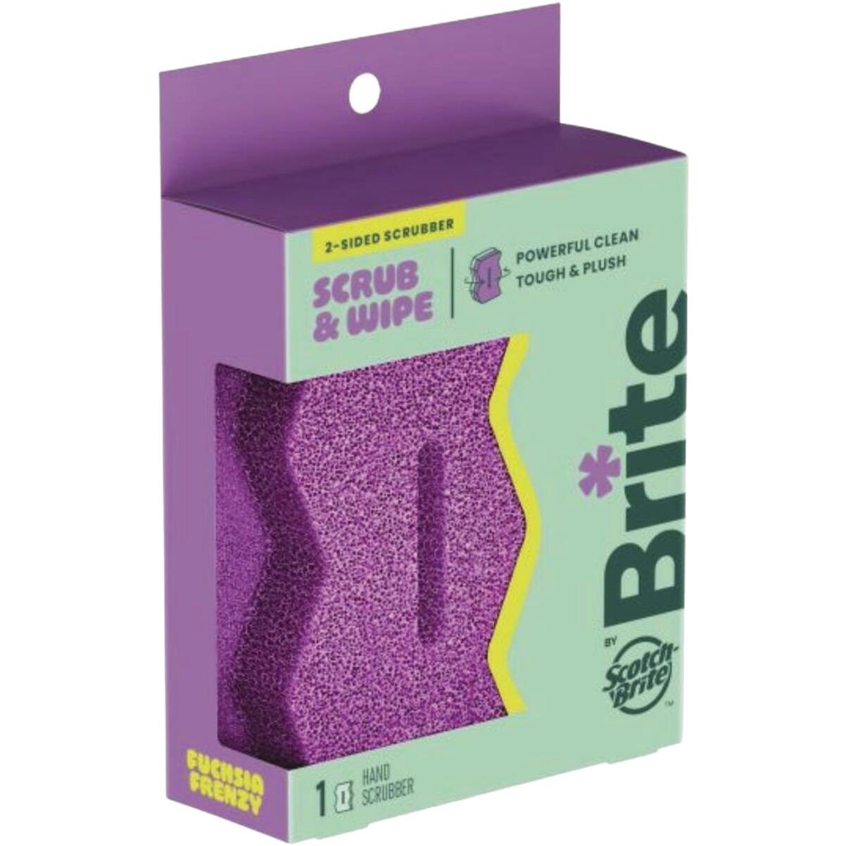 Brite by Scotch-Brite Scrub & Wipe Clean Scrubber, Fuchsia Frenzy