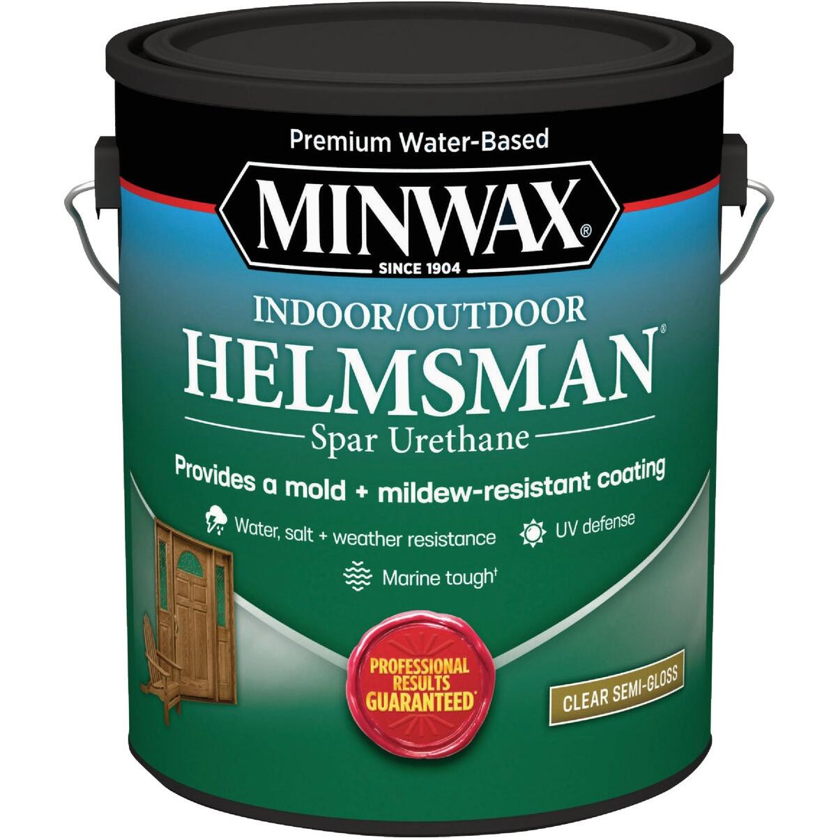 Minwax Water Based Helmsman Indoor/Outdoor Semi-Gloss Clear Spar Urethane, 1 Gal.