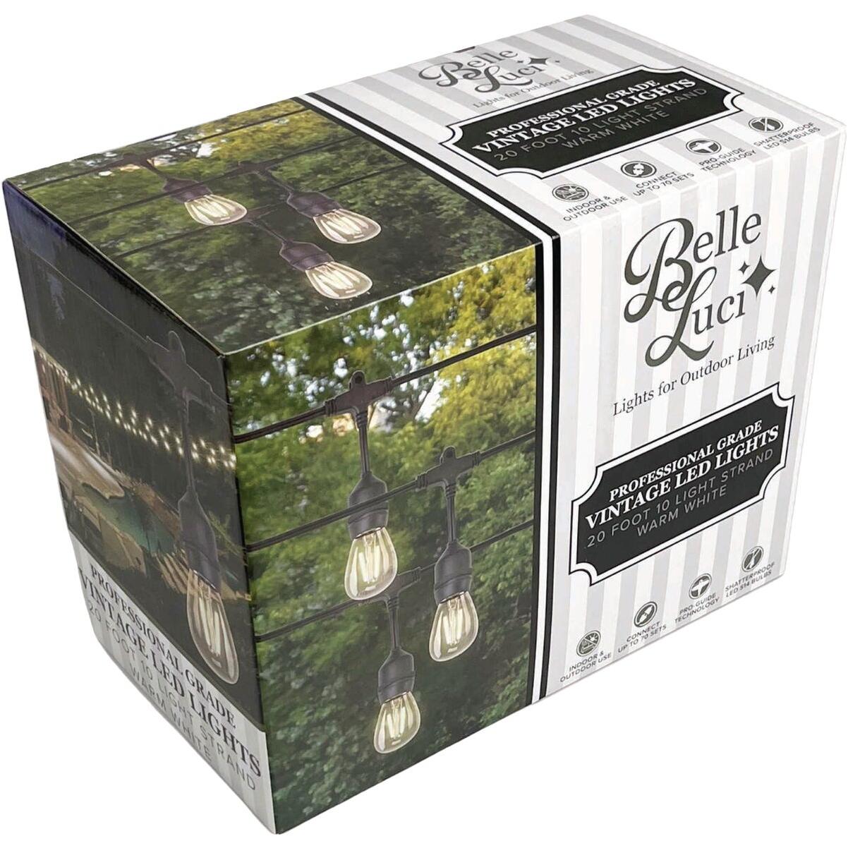 Holiday Bright Lights Belle Luci 10-Bulb S14 Warm White Double Filament LED Patio Lights