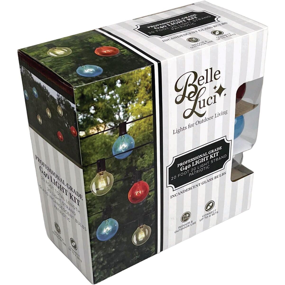 Holiday Bright Lights Belle Luci 20-Bulb G40 Patriotic Incandescent Light Kit