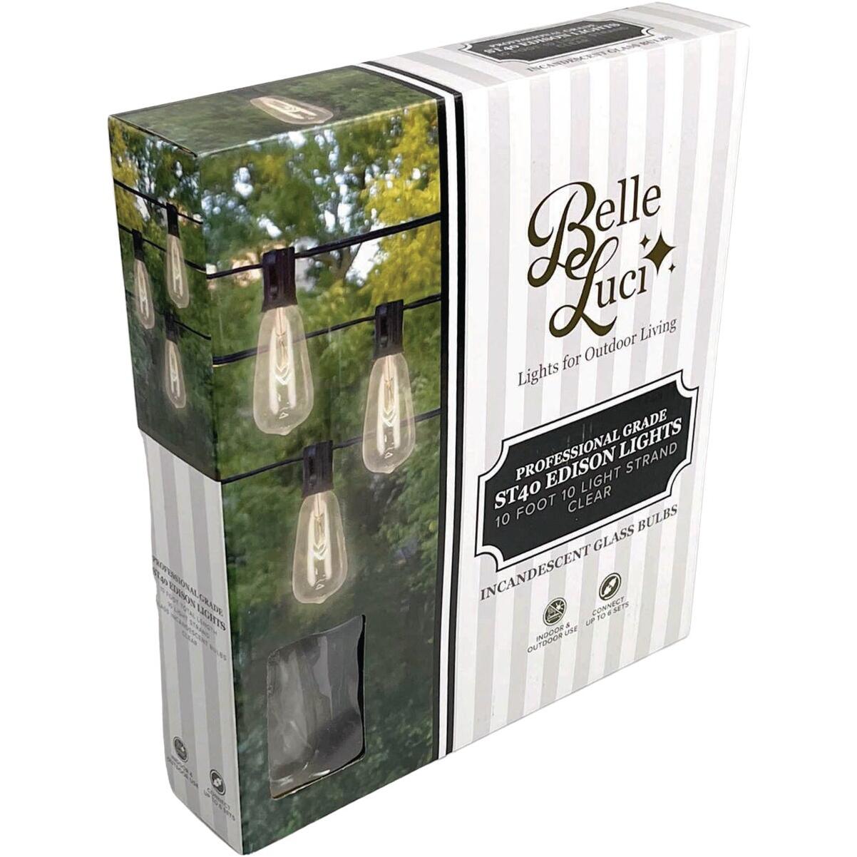 Holiday Bright Lights Belle Luci 10-Bulb ST40 Clear Edison Style Incandescent Lights