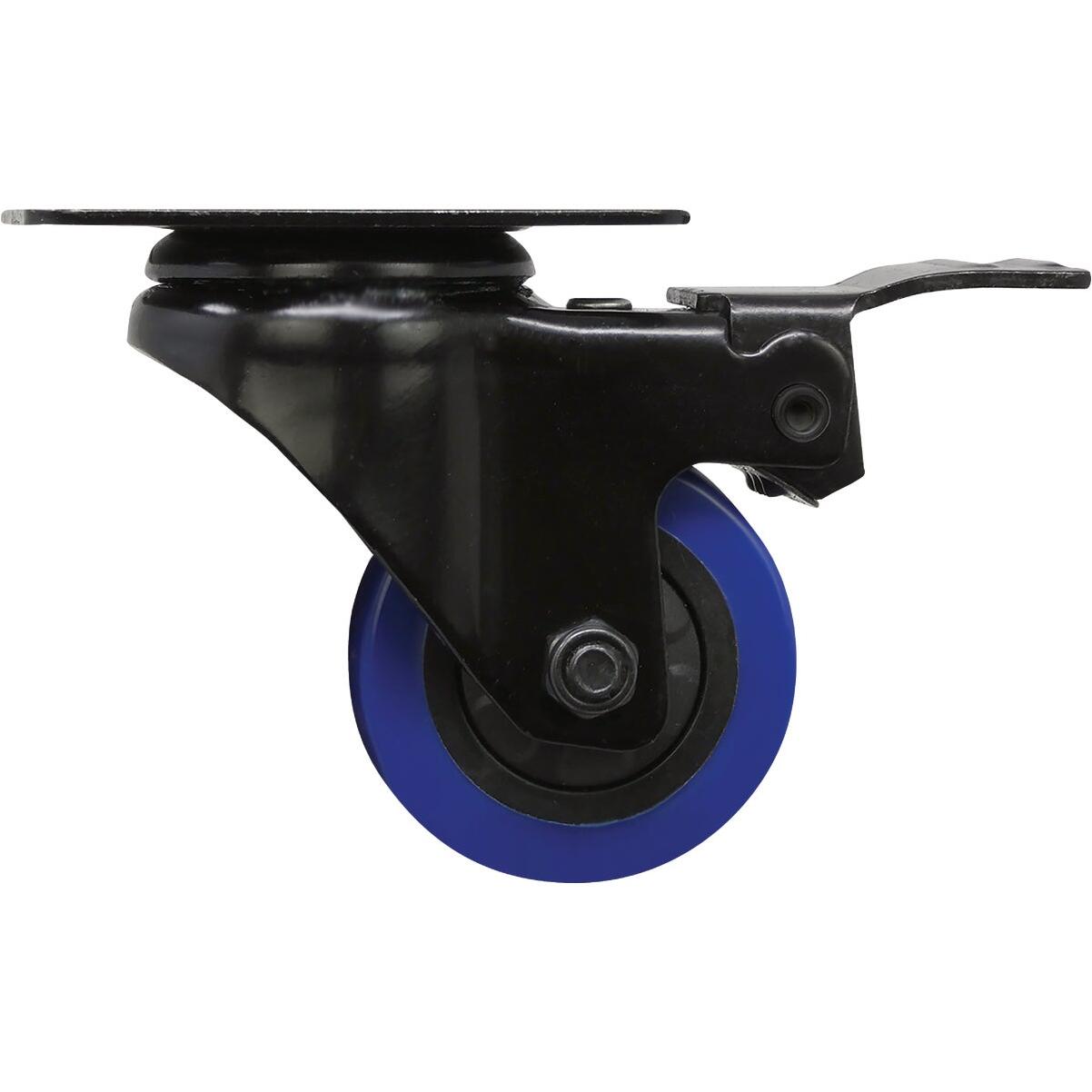 Shepherd Hardware 2 In. Blue Diamond TPU Swivel Plater Caster with Brake