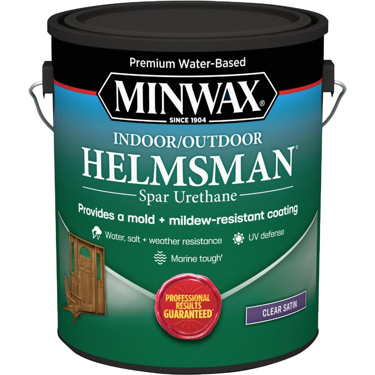 Minwax Water Based Helmsman Indoor/Outdoor Satin Clear Spar Urethane, 1 Gal.