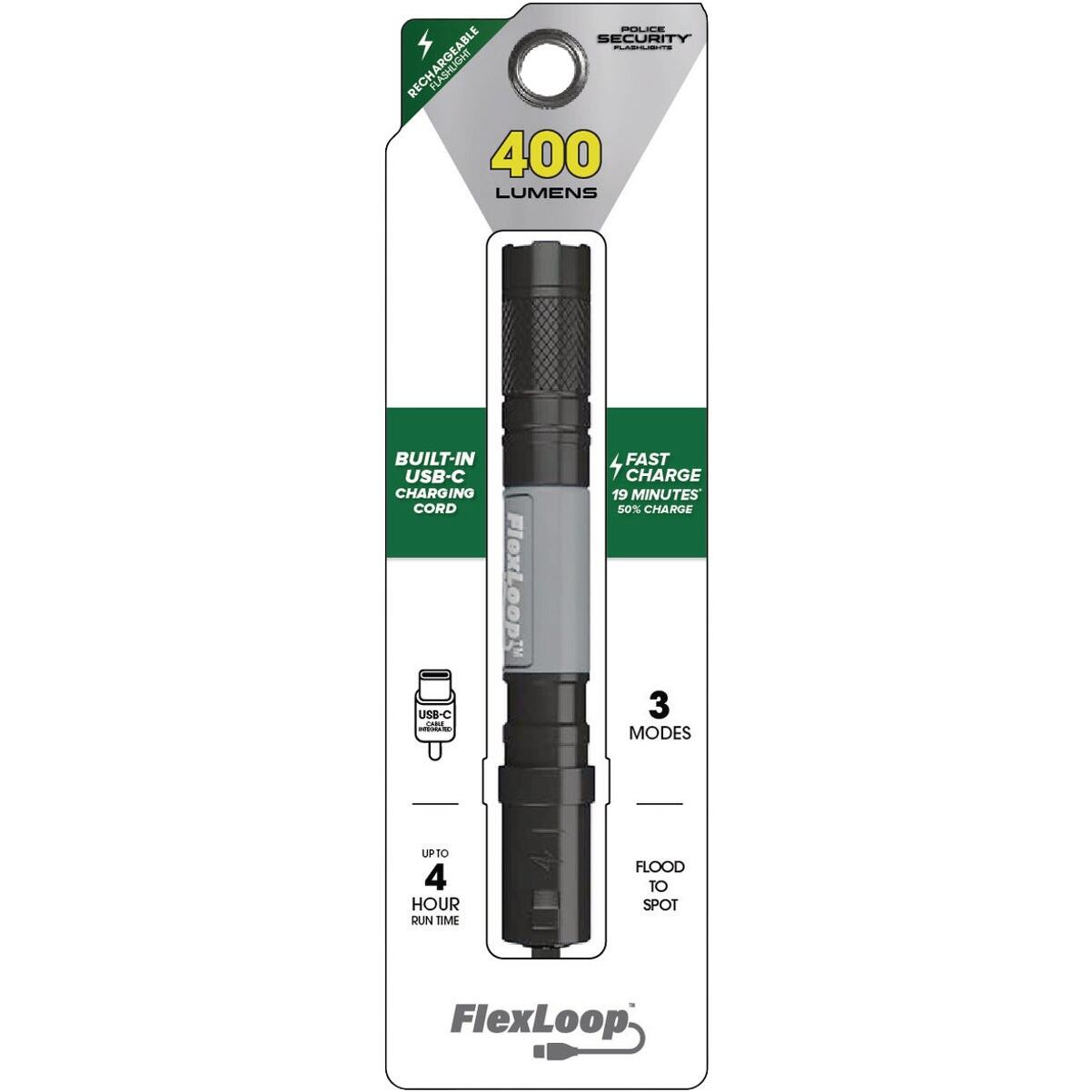 Police Security FlexLoop RS 400 Lm. Rechargeable Flashlight