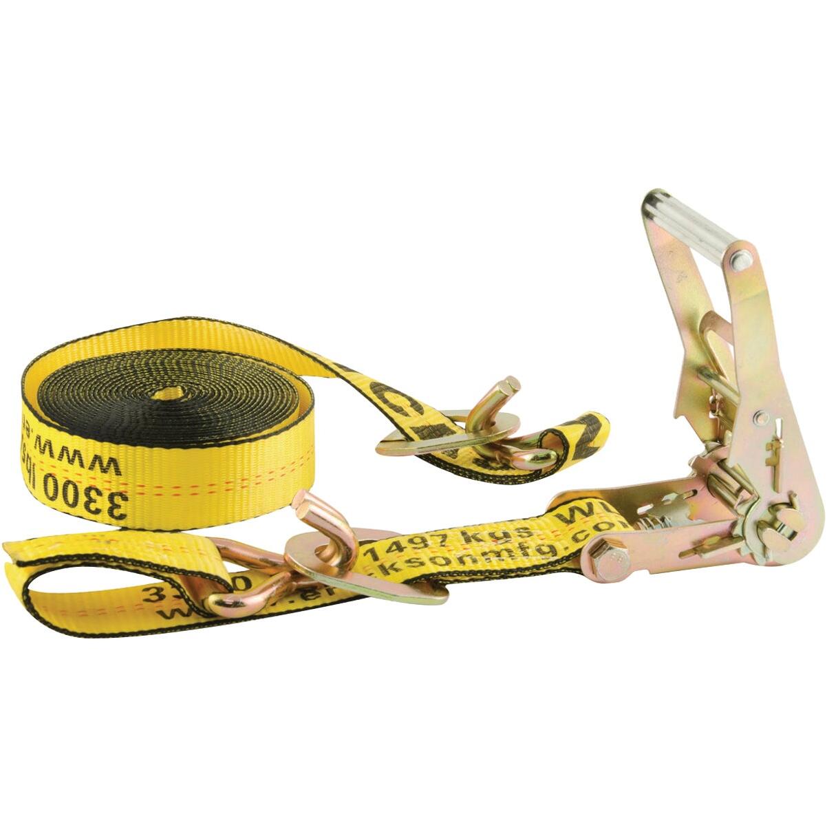 Erickson 2 In. x 20 Ft. 10,000 Lb. Ratchet Strap with Double J-Hooks and Floating D Ring