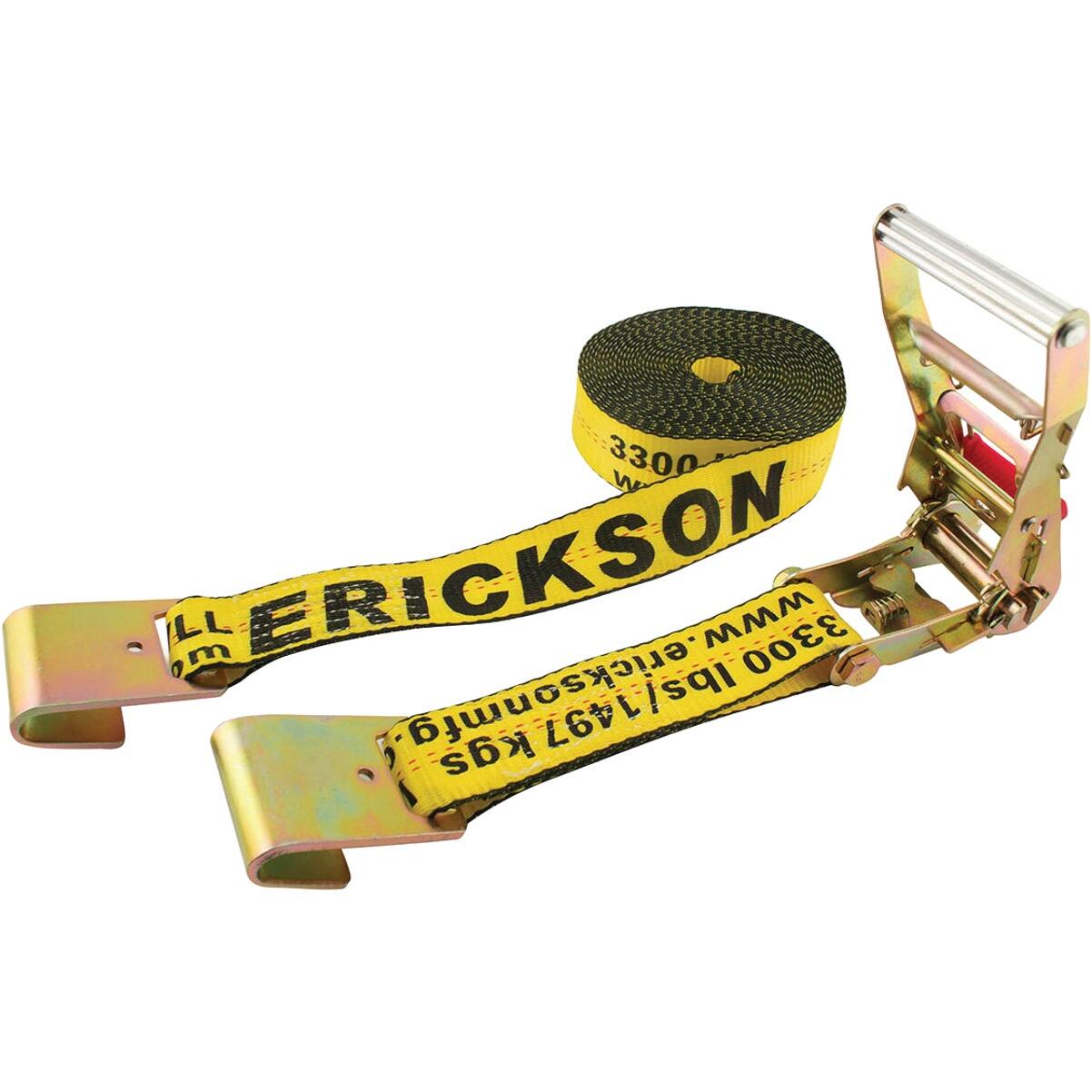 Erickson 2 In. x 30 Ft. 10,000 Lb. Long Handle Ratchet Straps with Flat Hook