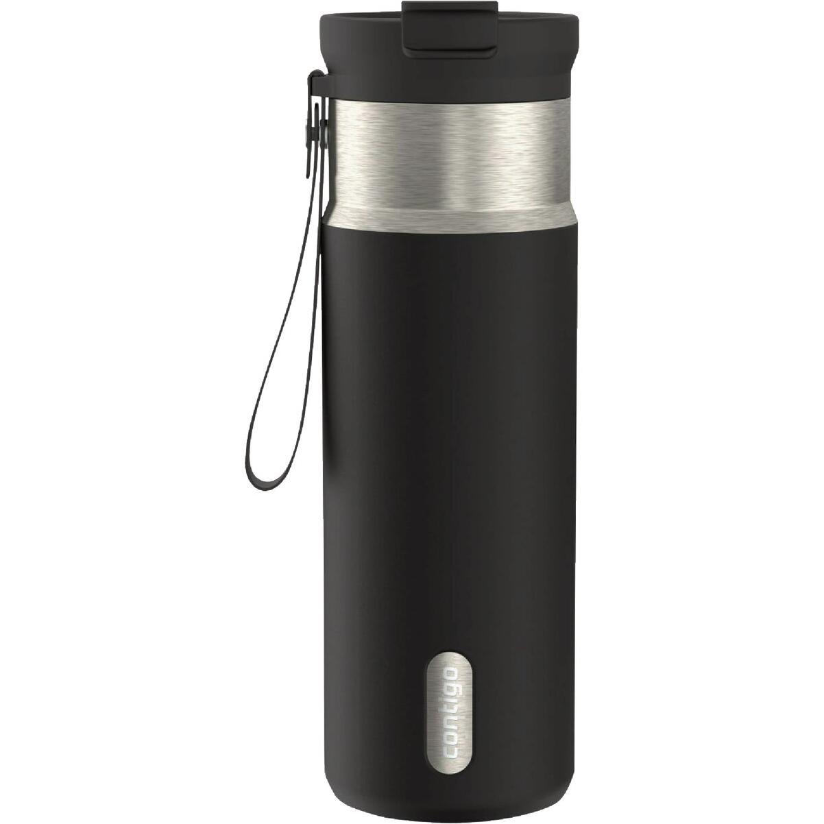 Contigo DualSip 20 Oz. Leakproof Insulated Water Bottle with 2-Way Lid, Black