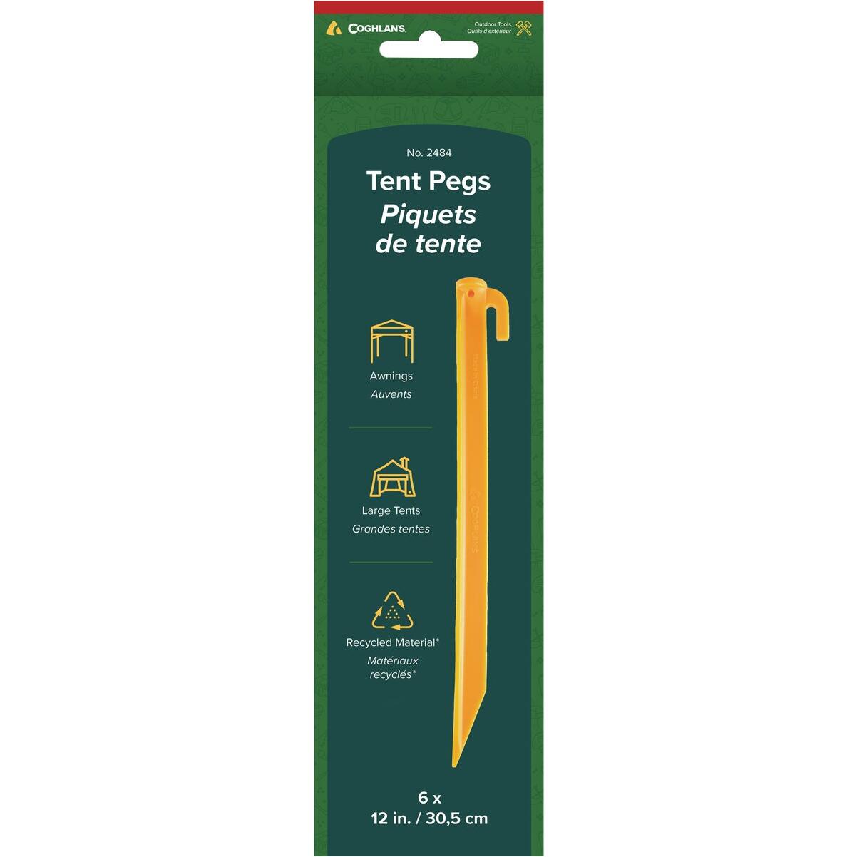 Coghlans 12 In. Plastic Tent Pegs (6-Pack)