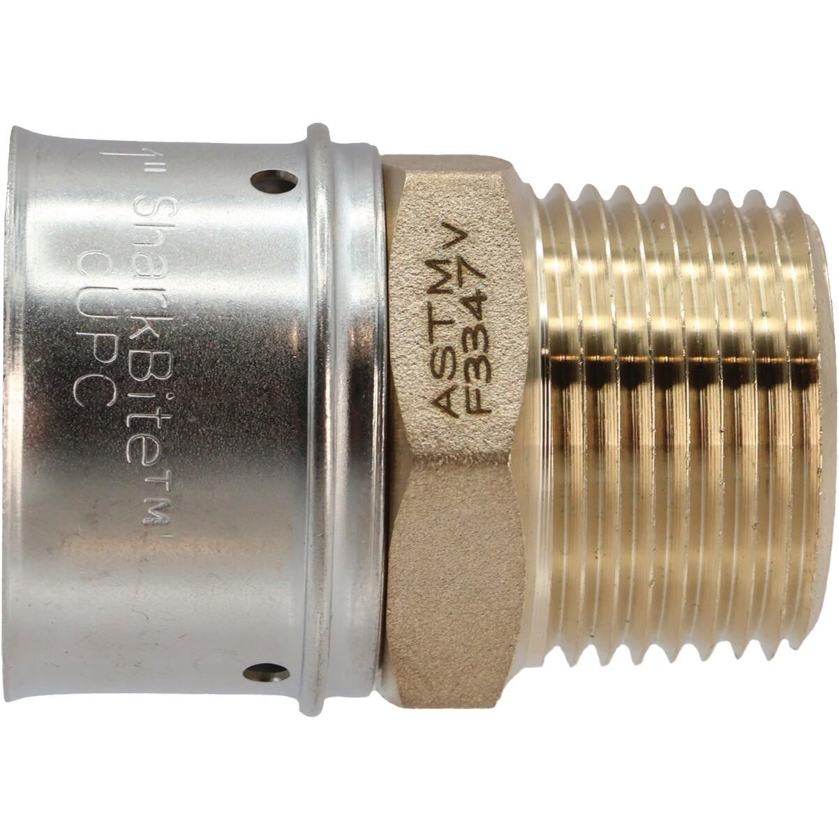 SharkBite 1 In. x 3/4 In. MNPT PEX Press Brass Adapter
