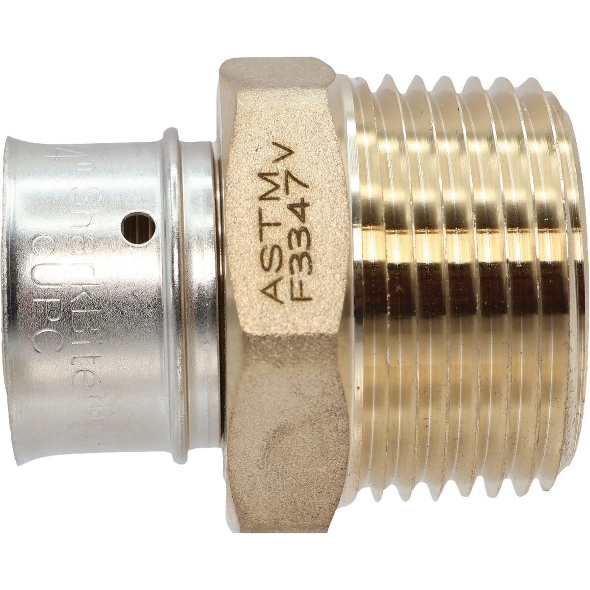 SharkBite 3/4 In. x 1 In. MNPT PEX Press Brass Adapter
