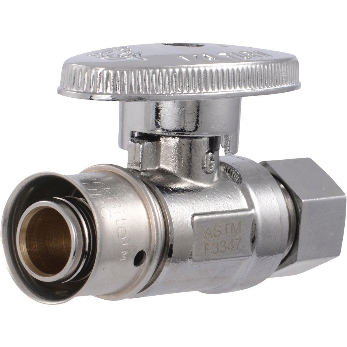 SharkBite 1/2 In. PEX Press x 3/8 In. OD Brass Straight Stop
