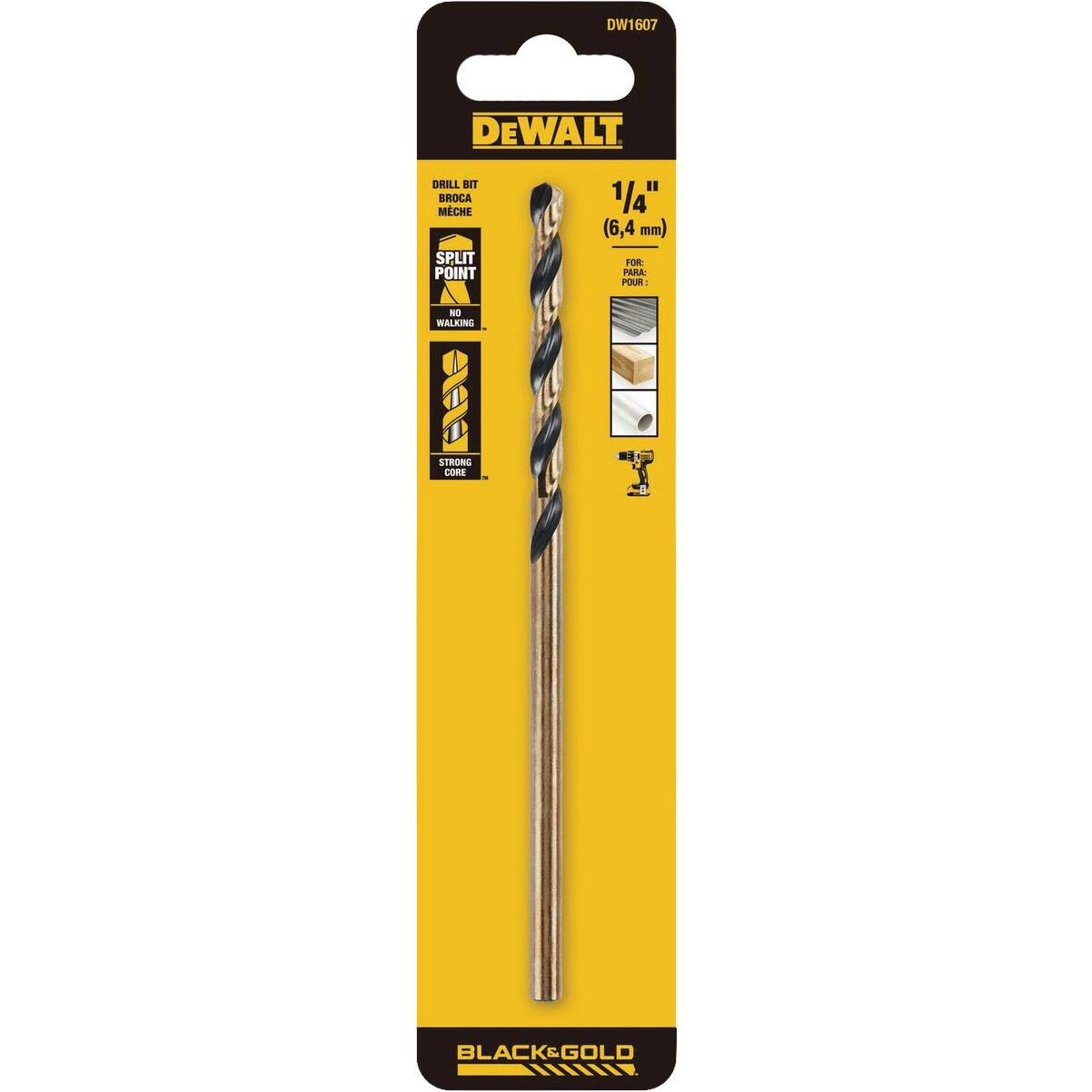 DEWALT 1/4 In. x 6 In. Aircraft Black Oxide Drill Bit
