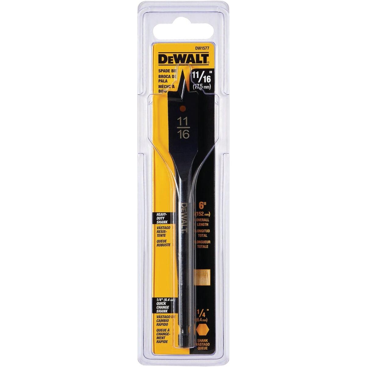 DEWALT 11/16 In. x 6 In. Wood Boring Bit