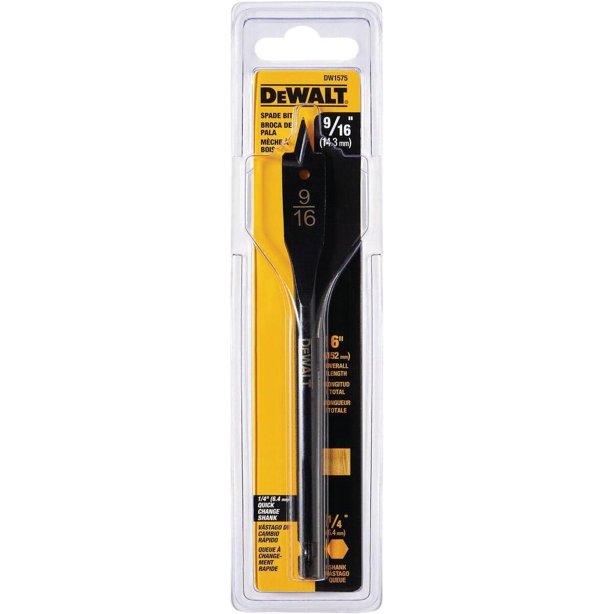 DEWALT 9/16 In. x 6 In. Wood Boring Bit