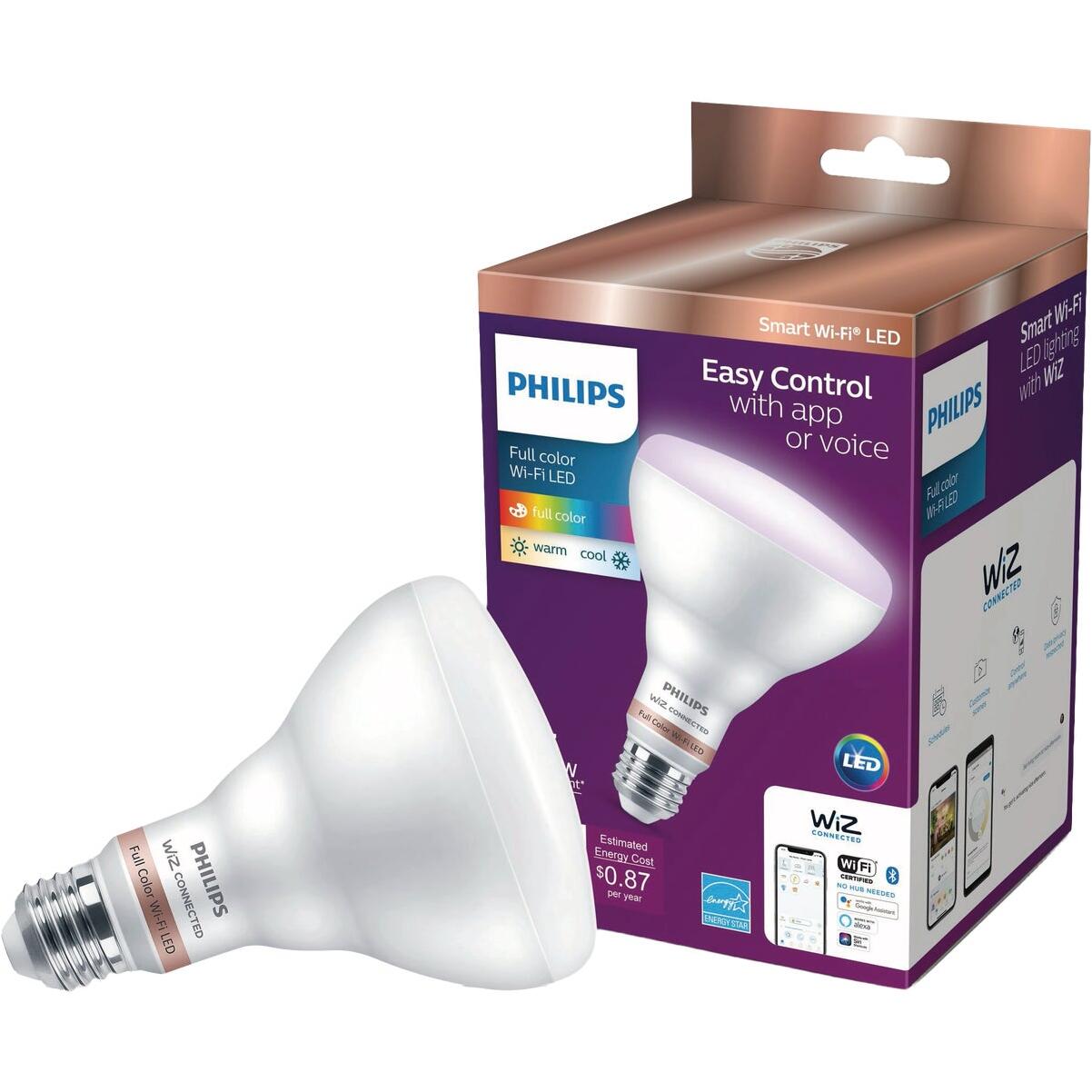 Philips Smart LED 65W Equivalent Frosted Tunable BR30 Medium Base Floodlight Light Bulb