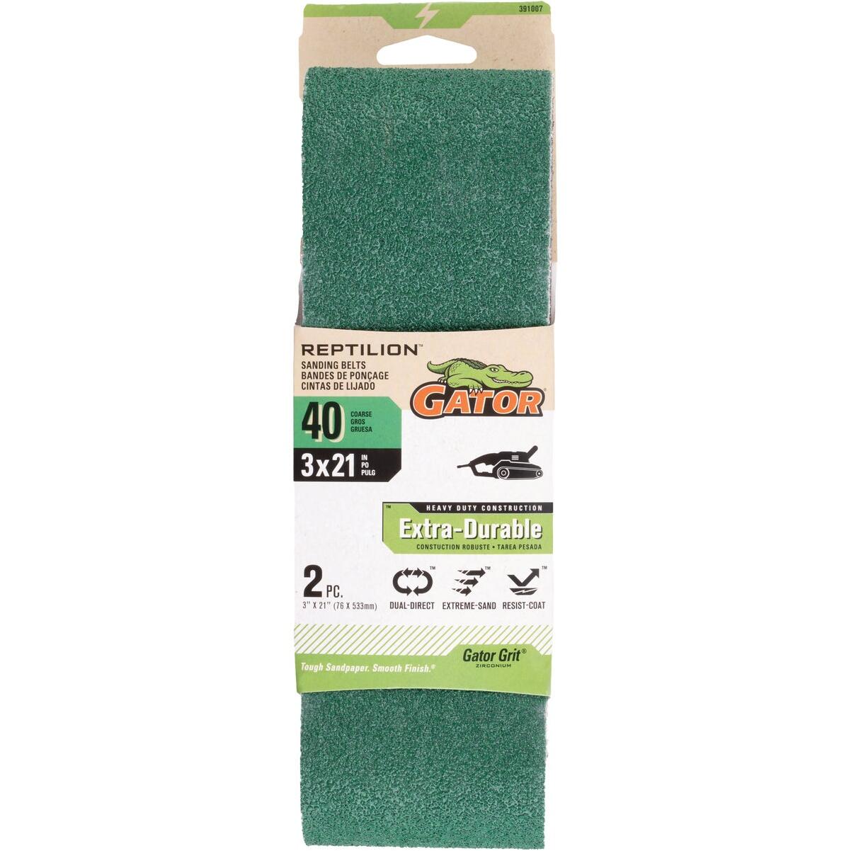 Gator 3 In. x 21 In. 120-Grit Premium Sanding Belt (2-Pack)