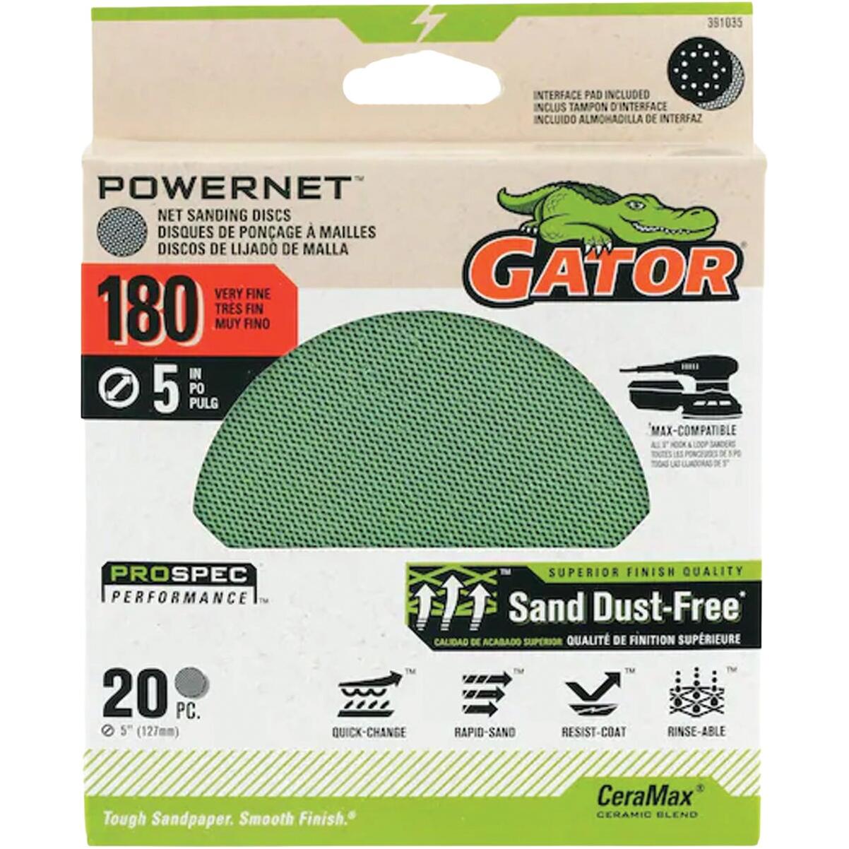 Gator 5 In. 180-Grit Mesh Sanding Disc (20-Pack)