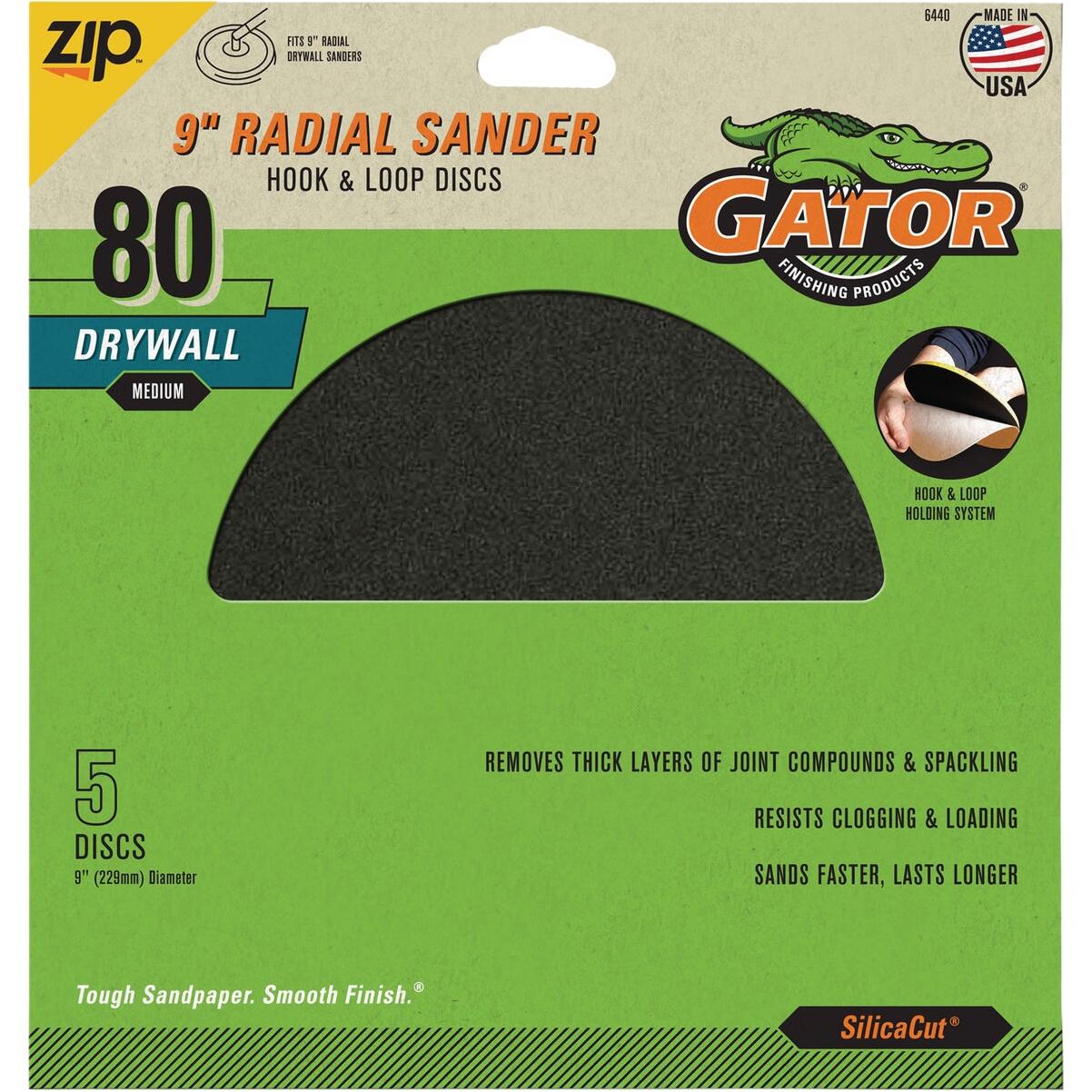 Gator SilicaCut 9 In. 120-Grit Hook & Loop Drywall Sanding Disc (5-Pack)