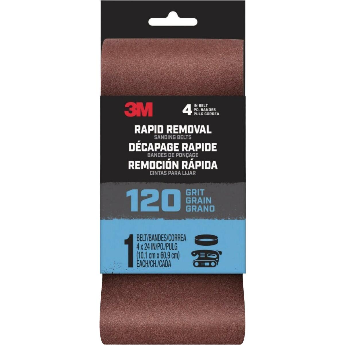 3M Rapid Removal 4 In. x 24 In. 120-Grit Power Sanding Belt