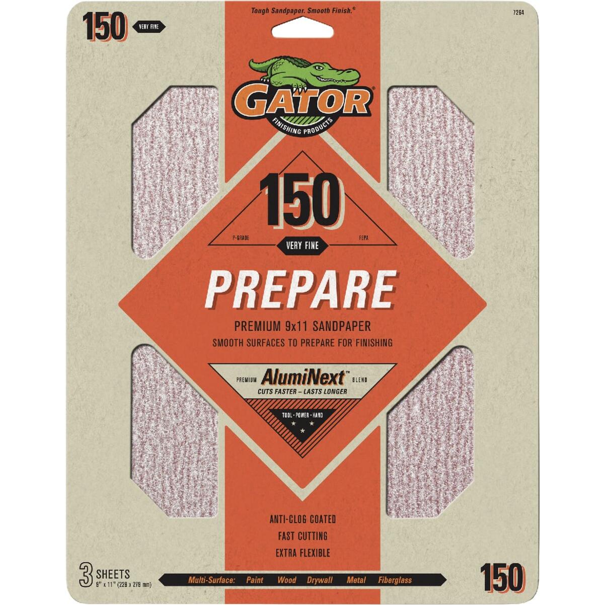 Gator 9 In. x 11 In. 150-Grit Sandpaper (3-Pack)