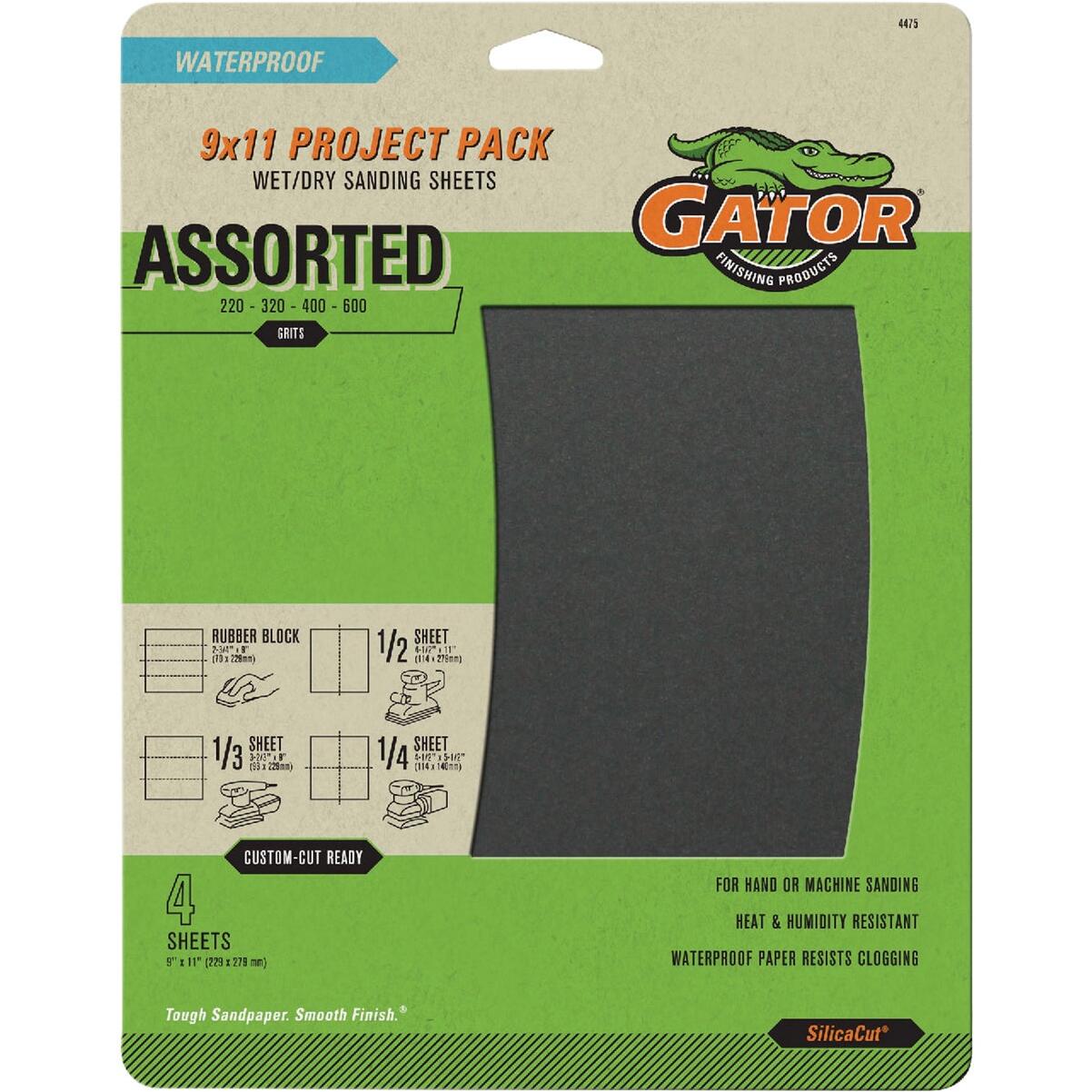 GatorGrit 9 In. x 11 In. Sandpaper Assortment (4-Pack)