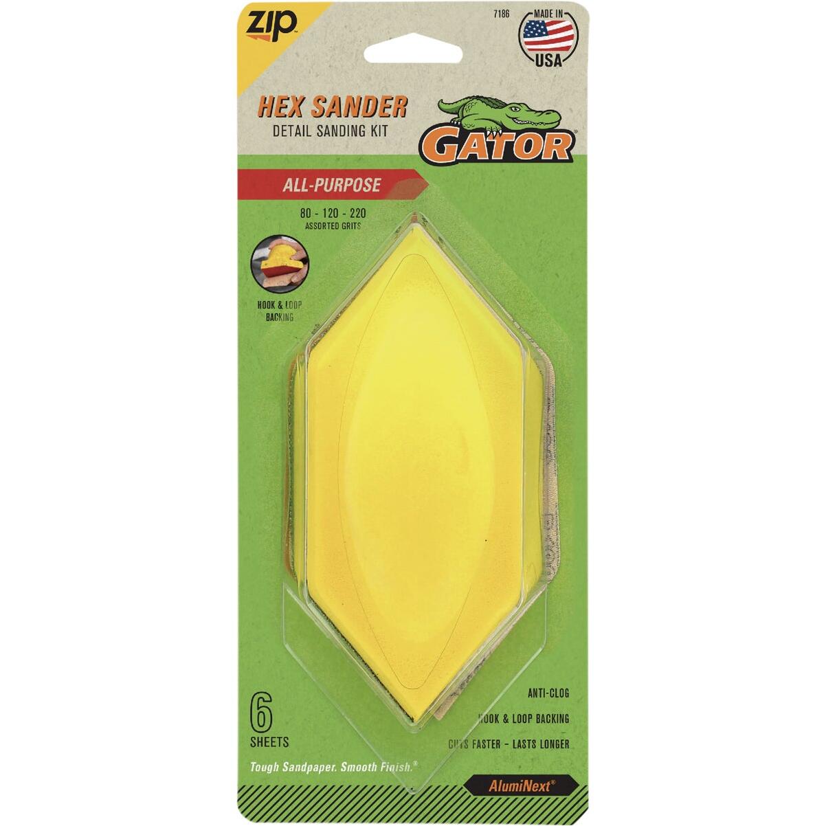 Gator Zip Hook & Loop Detail Hand Sander