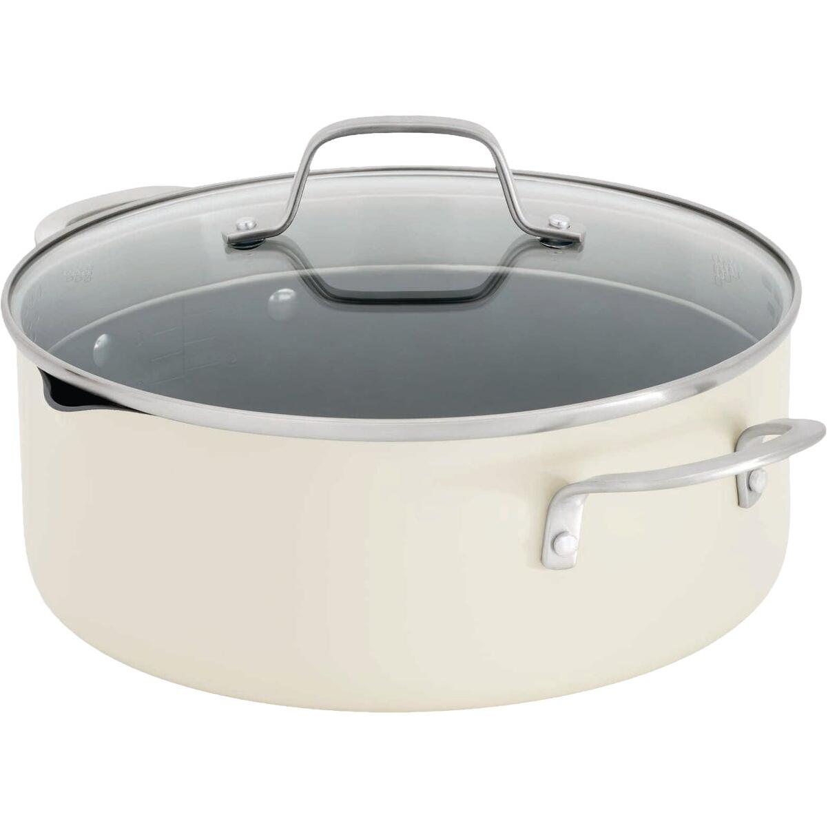 Calphalon 5 Qt. Ceramic Nonstick Dutch Oven with Lid, Flour