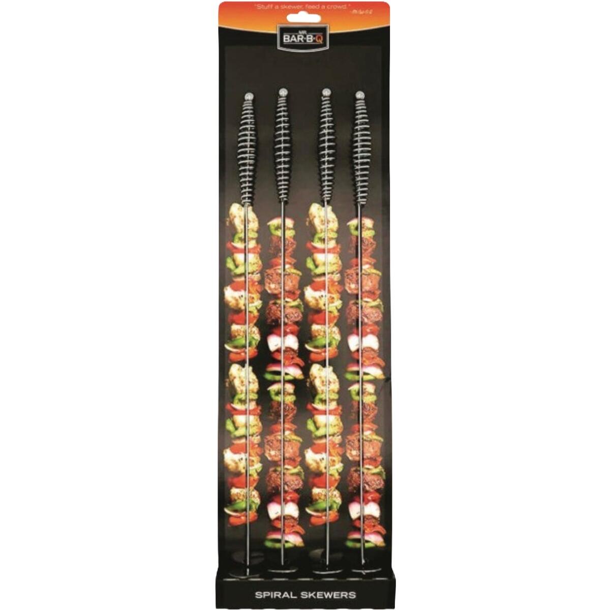 Mr. Bar-B-Q Spiral Steel BBQ Skewer Set (4-Piece)