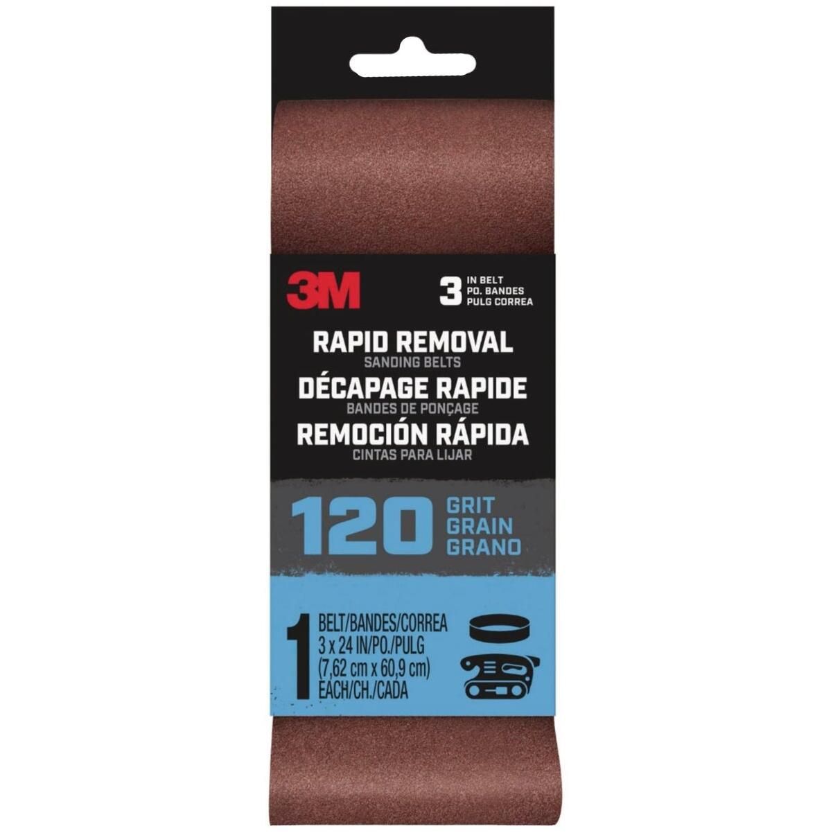 3M Rapid Removal 3 In. x 24 In. 120-Grit Power Sanding Belt
