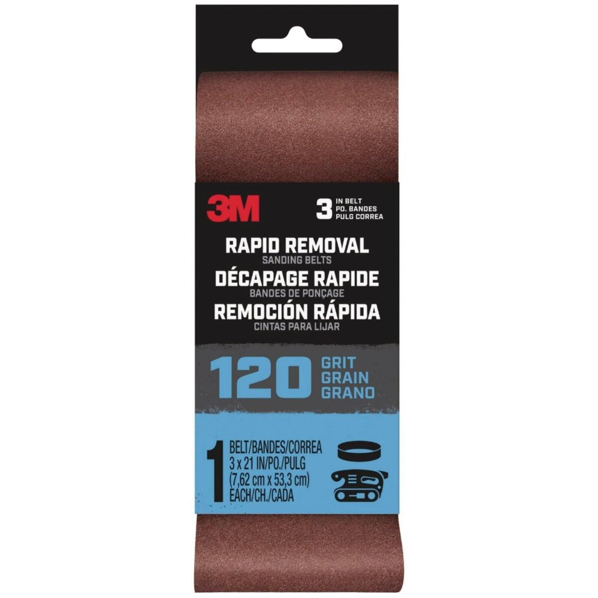 3M Rapid Removal 3 In. x 21 In. 120-Grit Power Sanding Belt