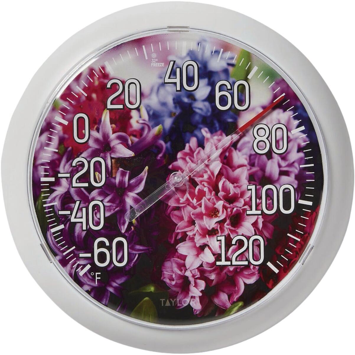 Taylor 8 In. Round Dial Hyacinth Garden Thermometer