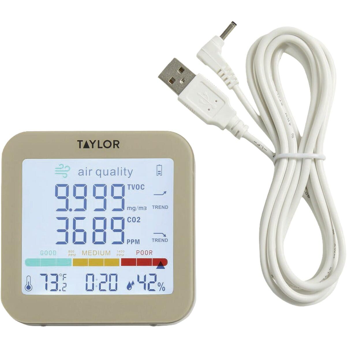 Taylor Digital Air Quality Meter with USB Charging