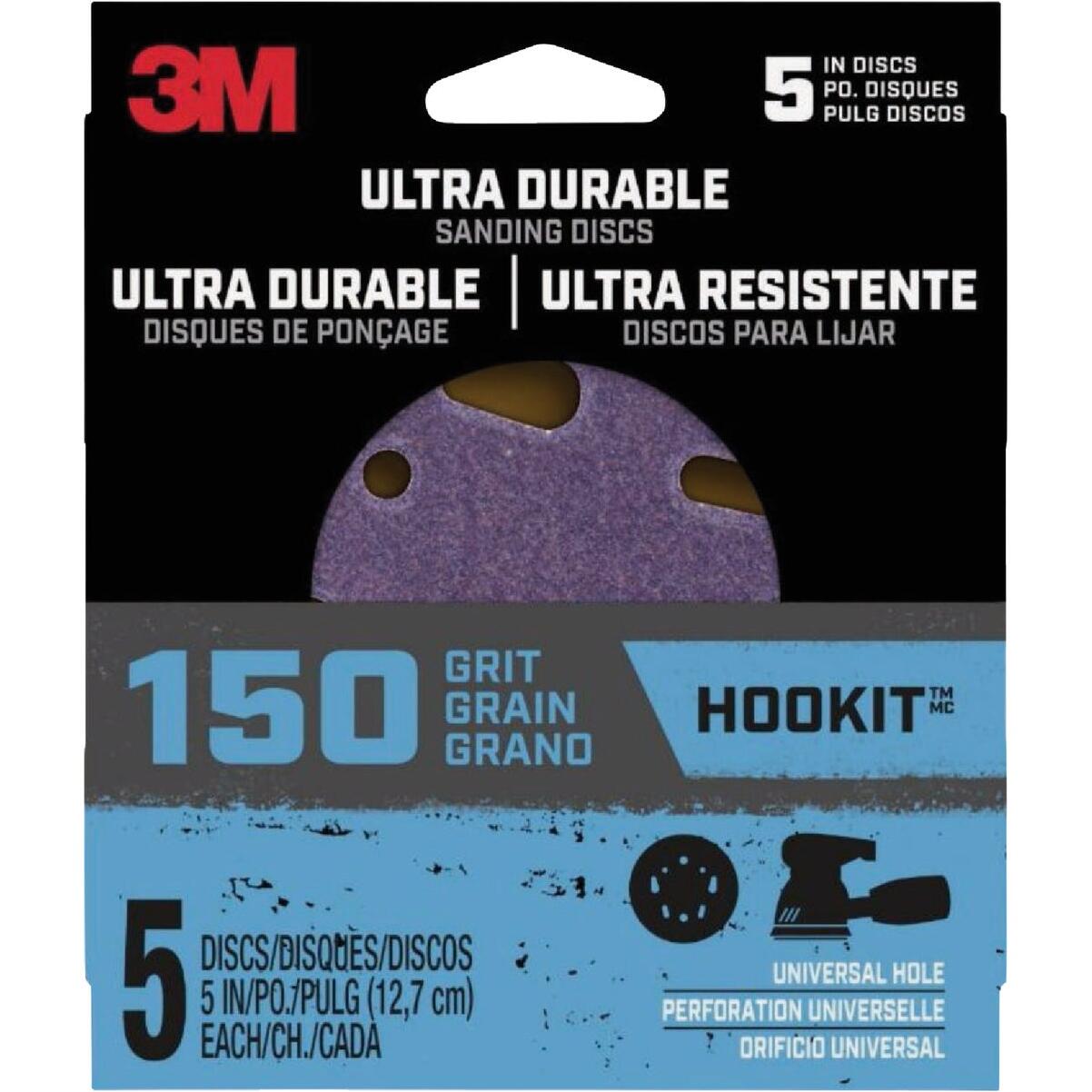 3M Ultra Durable 5 In. 150-Grit Power Sanding Disc (5-Pack)