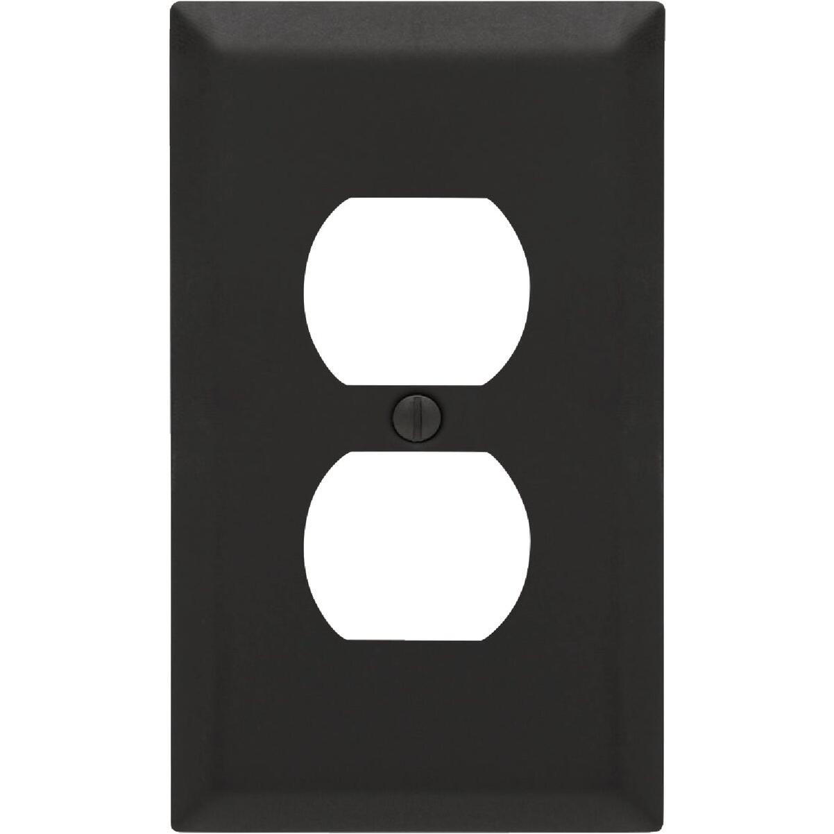 Amerelle Century 1-Gang Black Steel Duplex Wall Plate