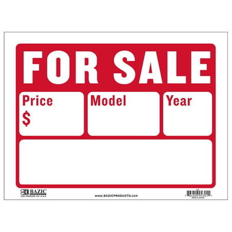 Bazic For Sale Sign Two Line -  12 × 16 Inches 