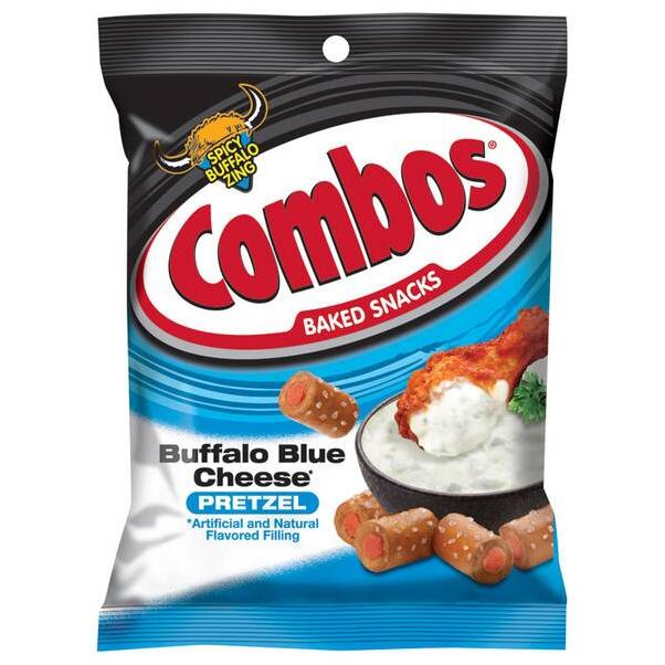 Combos Buffalo Blue Cheese Pretzel Baked Snacks, 6.3 Ounce Bag (Pack of 6)