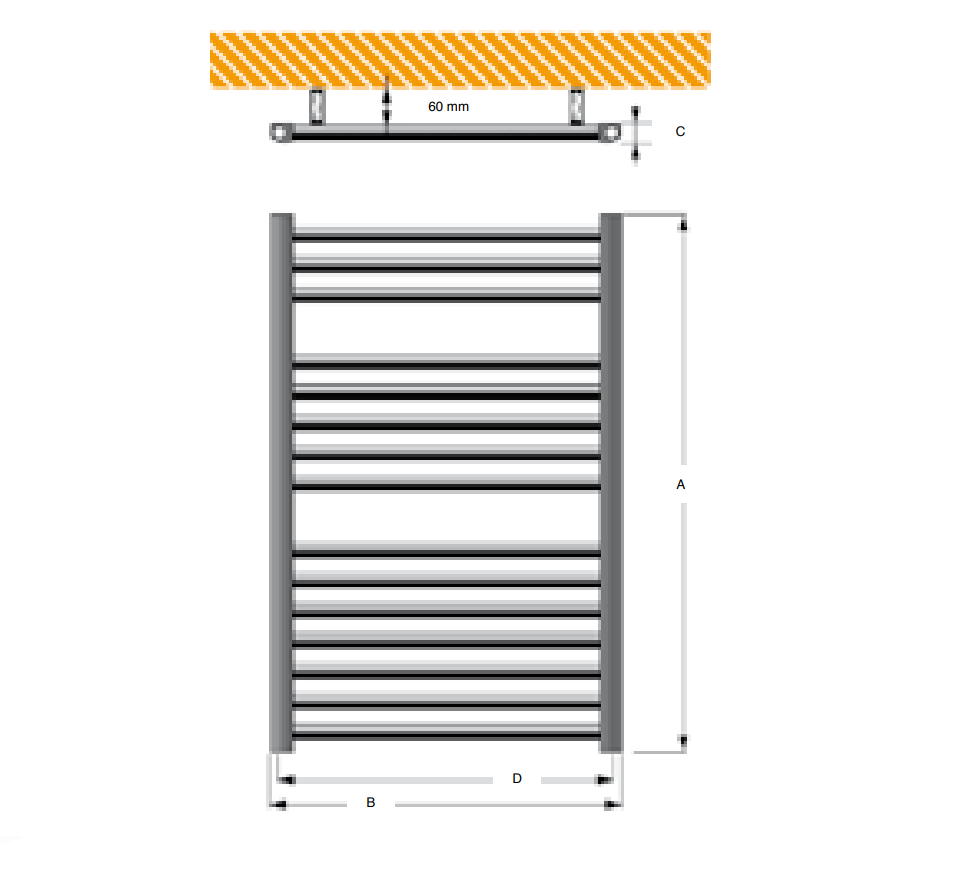 Սրբիչաչորացուցիչ ալյումինե cod.08 VETTA 450x1200 մմ Global-VE12004500101