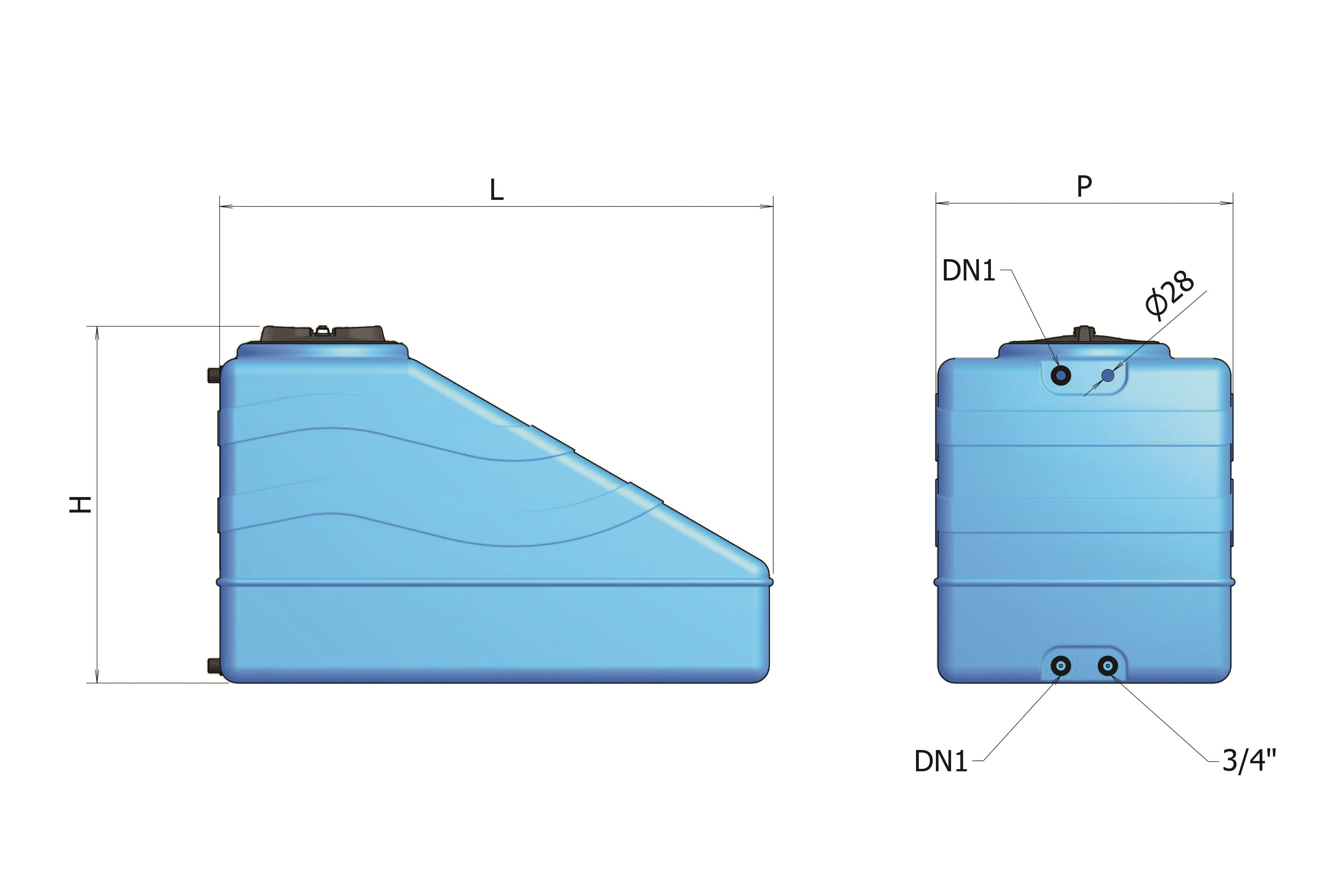 Բաք պոլիէթիլենային խմելու ջրի 500 լիտր SSC-500 Elbi-A600055