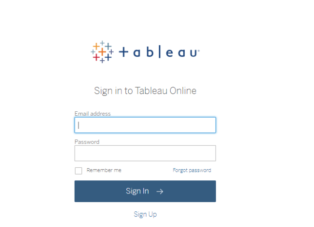 Tableau Login Using Email