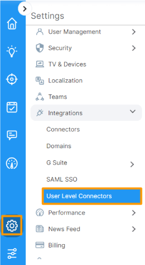 Select user level connectors