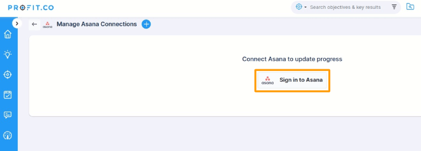 Sign in Asana