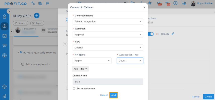 Add connect to Tableau